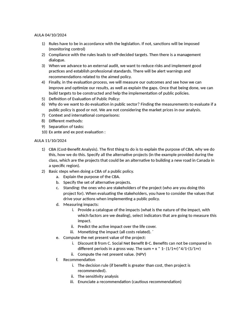 Public Policy Evaluation and CBA Guide | PDF | Net Present Value ...