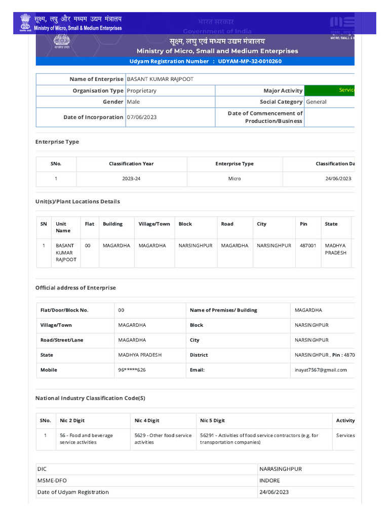 Udyam Registration Zero cost No Fee and Free Registration of MSMEs