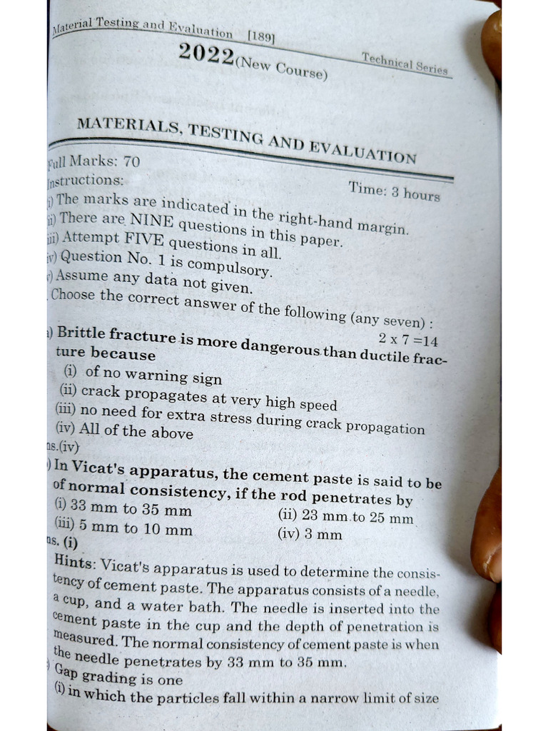 Material Testing and Eveluation PYQ | PDF