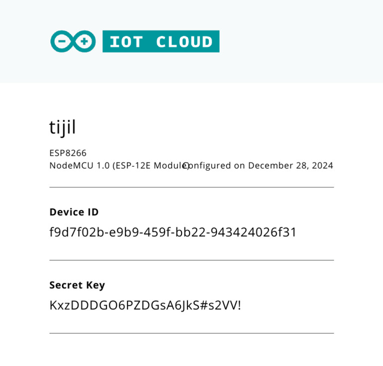 Arduino Device Secret Key | PDF