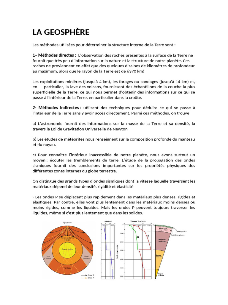 Définition et structure de la géosphère | PDF | Tectonique des plaques ...