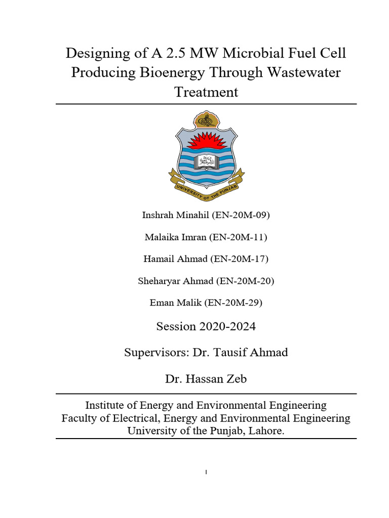2.5 MW Microbial Fuel Cell Design | PDF