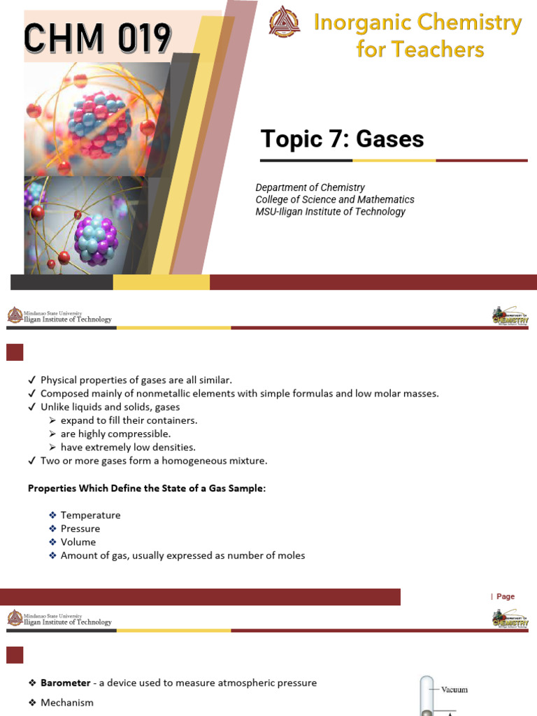 Understanding Gas Properties and Laws | PDF | Gases | Pascal (Unit)