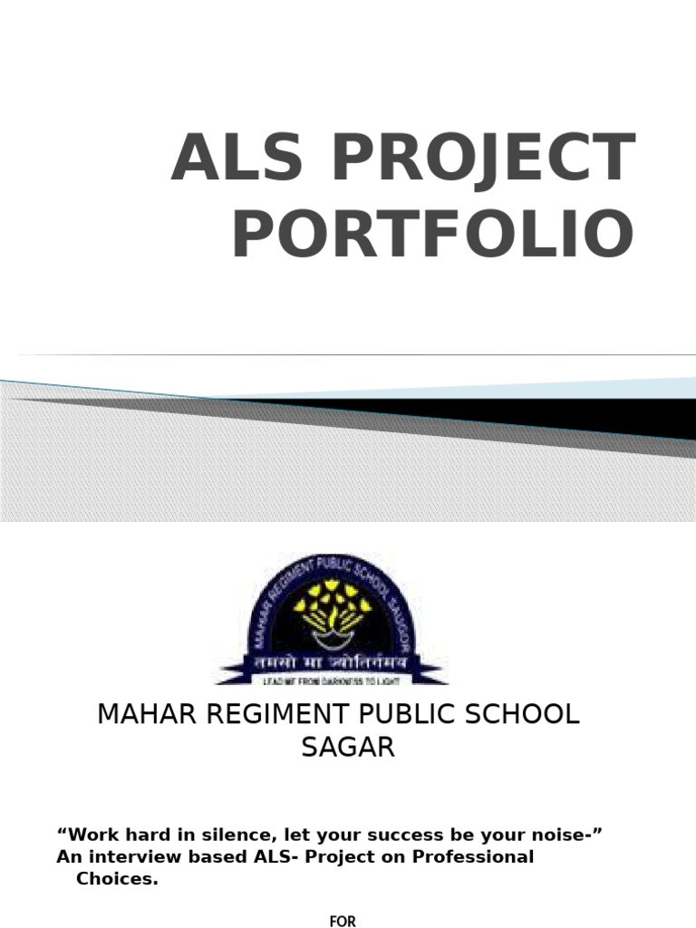 ALS - Project - Portfolio - Sample | PDF | Science | Questionnaire
