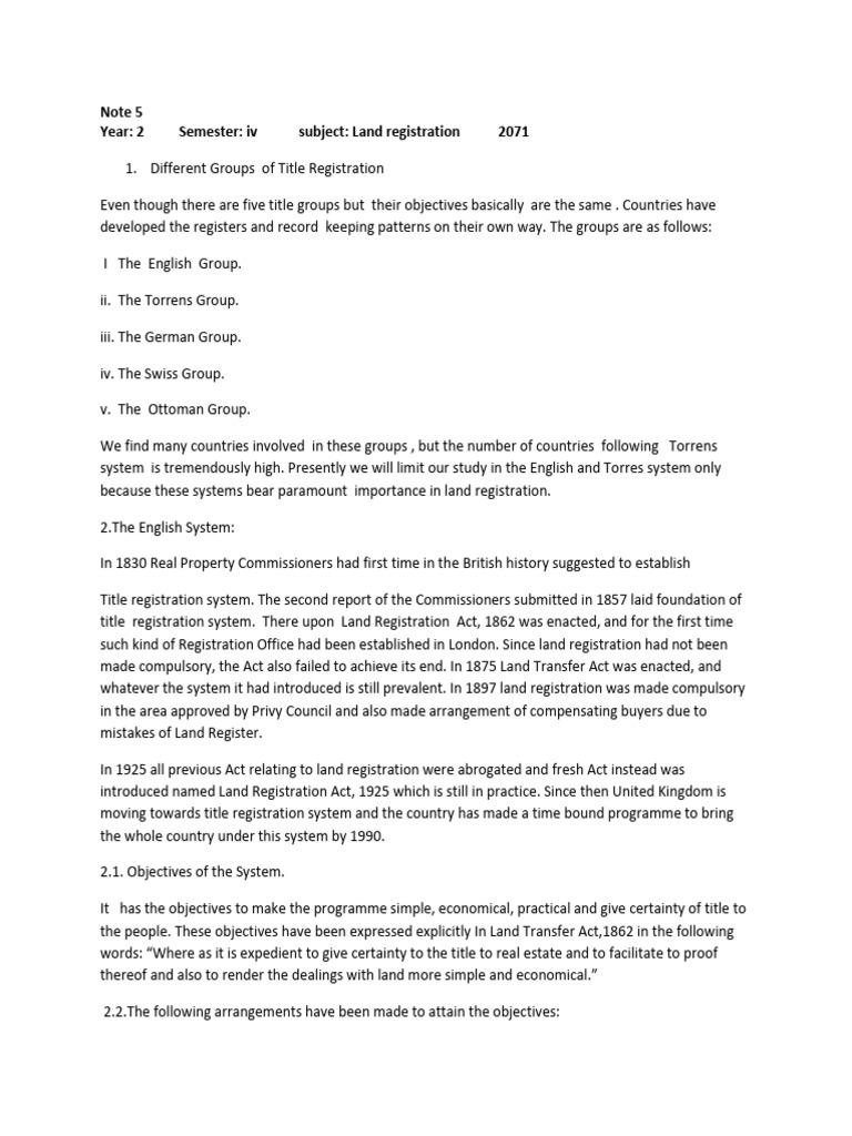 English vs. Torrens Land Registration Systems | PDF | Conveyancing | Deed