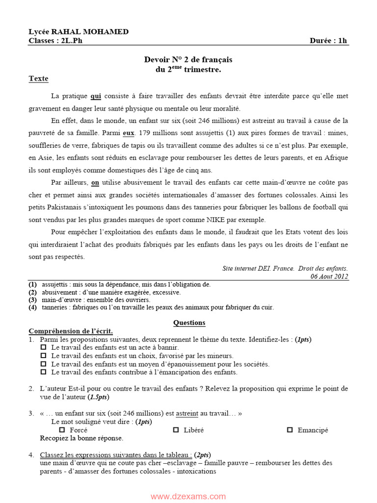 Interdiction du travail des enfants | PDF | Travail des enfants