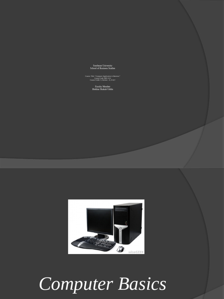 Computer Basics and Applications Overview | PDF | Computer Data Storage ...