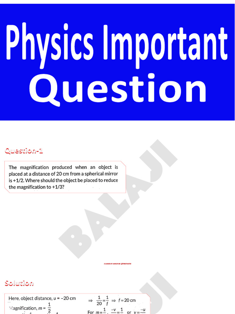Physics Questions and Solutions Guide | PDF | Glass Engineering And ...