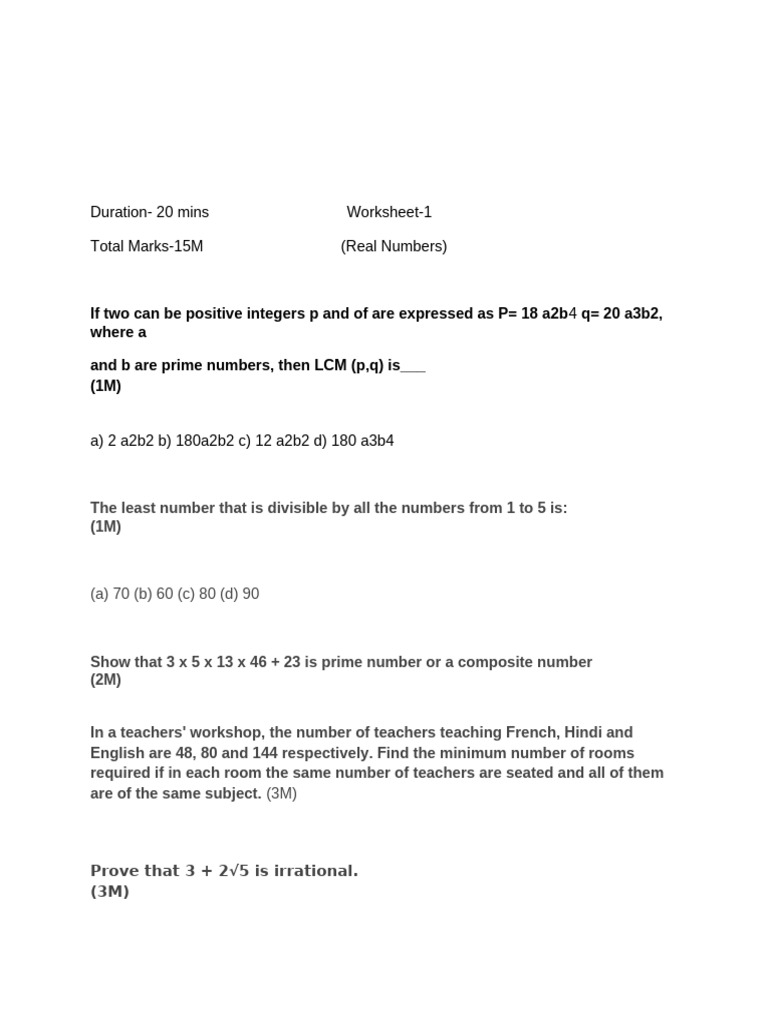 Ch1 real Number | PDF
