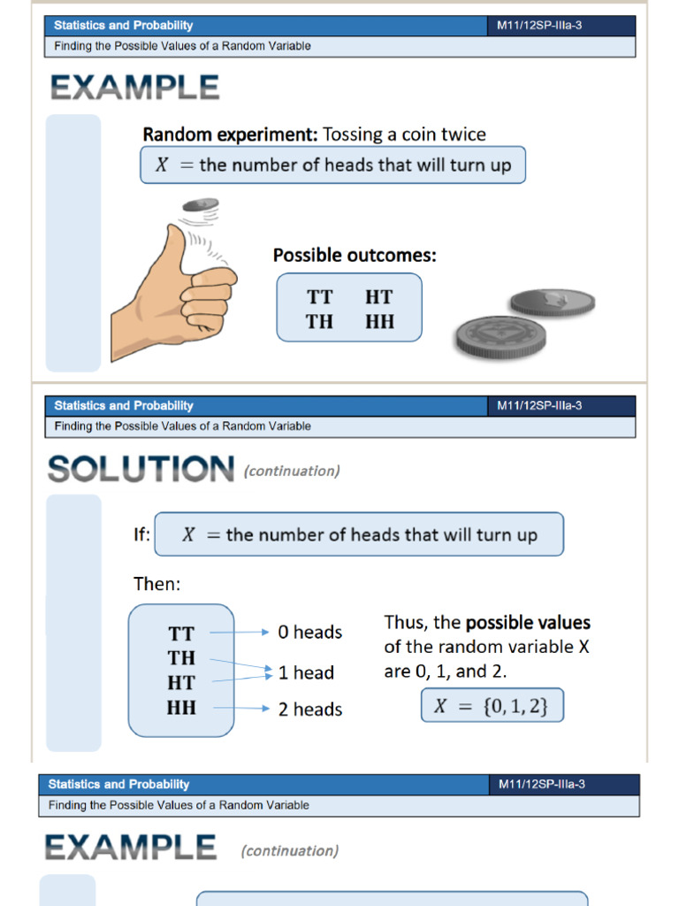 Finding Possible Values of A Random Variable | PDF