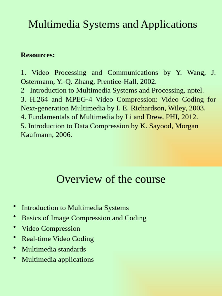 Lecture - 1 - Introduction | PDF | Data Compression | Video