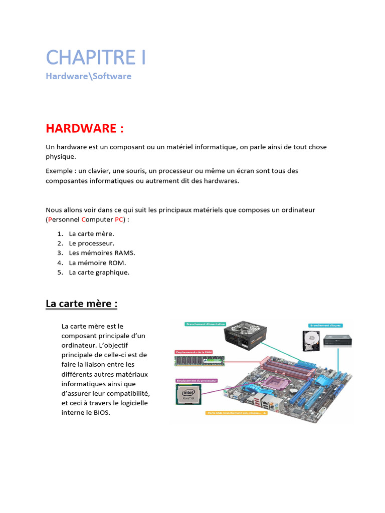 Composants essentiels d'un ordinateur | PDF | Système d'exploitation ...