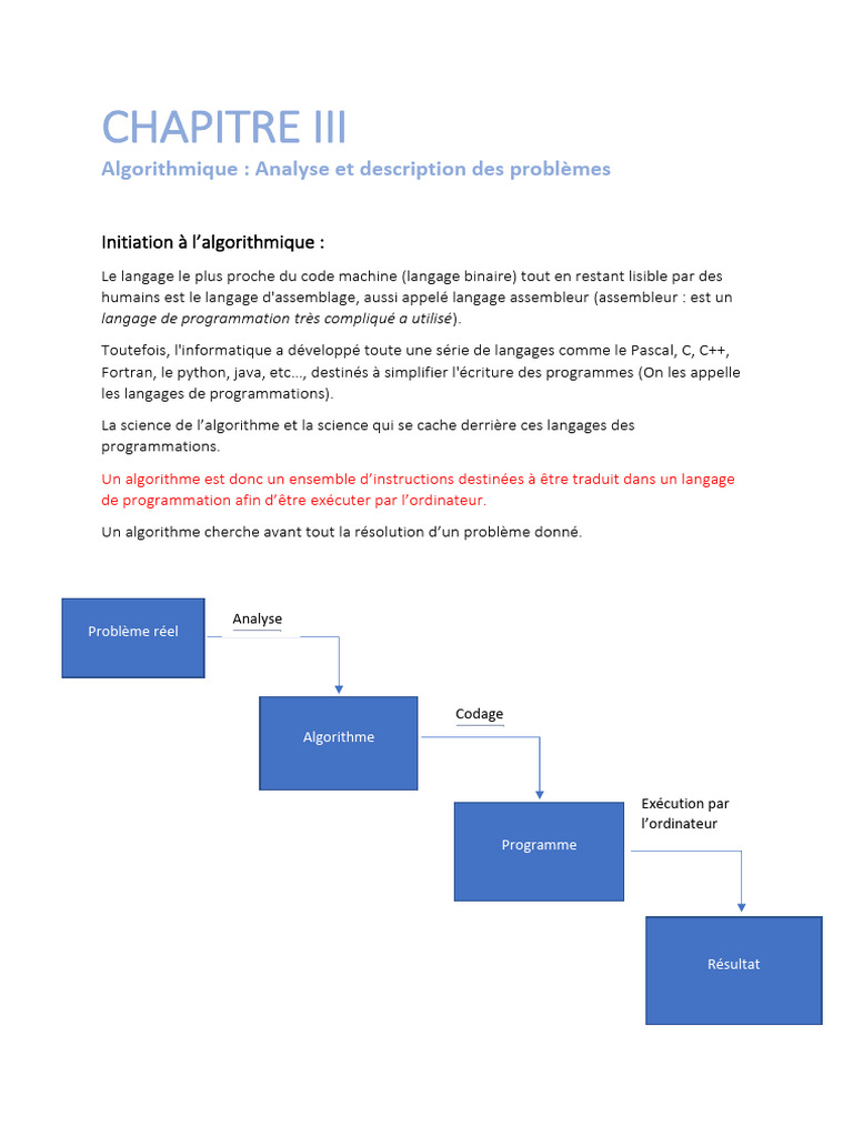 Analyse des Problèmes en Algorithmique | PDF | Programmation ...