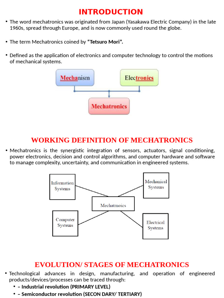 Mechatronics: Evolution and Applications | PDF | Gear | Actuator