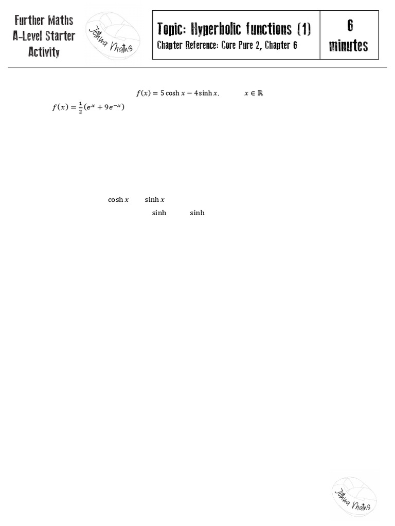 Chapter 6 Hyperbolic Functions1.1 | PDF | Exponential Function ...