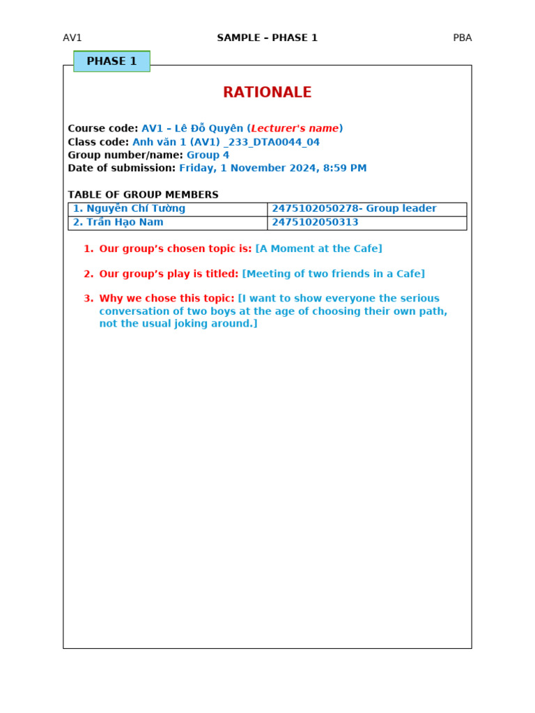 Av1 Phase 1 Role Play Project Overview Pdf
