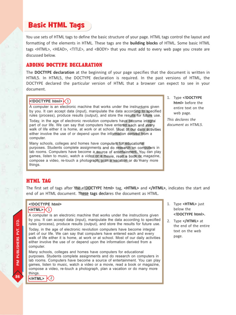 HTML Basic Tag | PDF