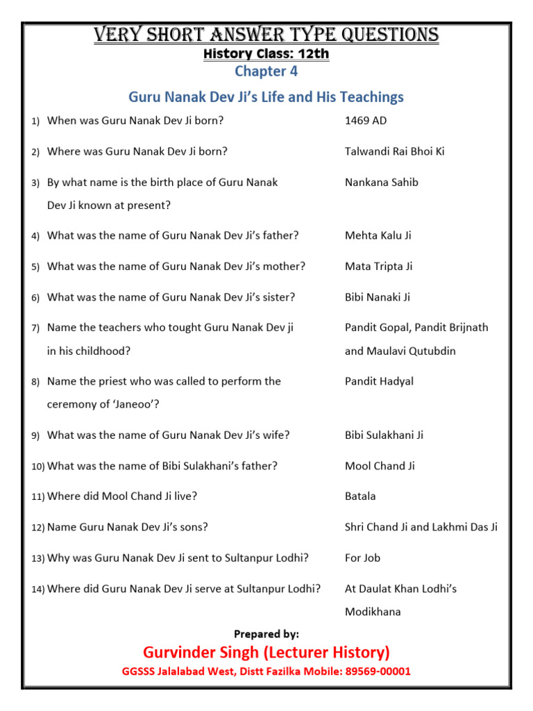 Guru Nanak Dev Ji: Key Facts and Teachings | PDF | Indian Religions