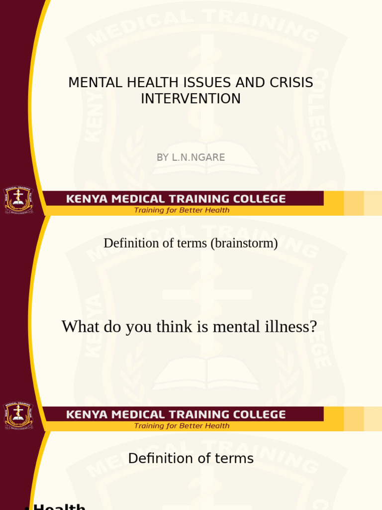 Mental Health Issues & Crisis Intervention | PDF | Anxiety | Mental ...
