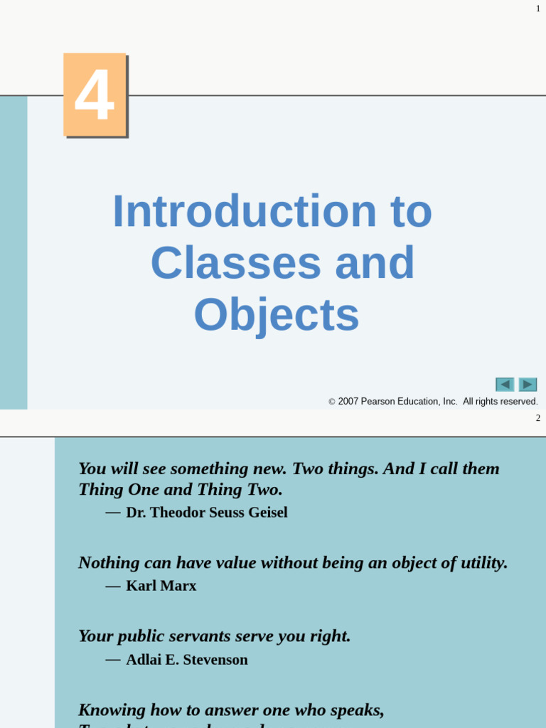 Introduction to Classes and Objects | PDF | Class (Computer Programming ...