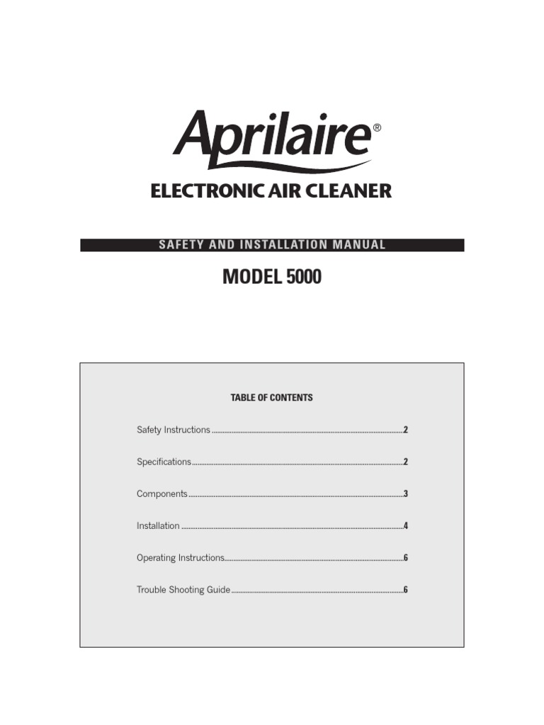 Aprilaire 5000 Manual