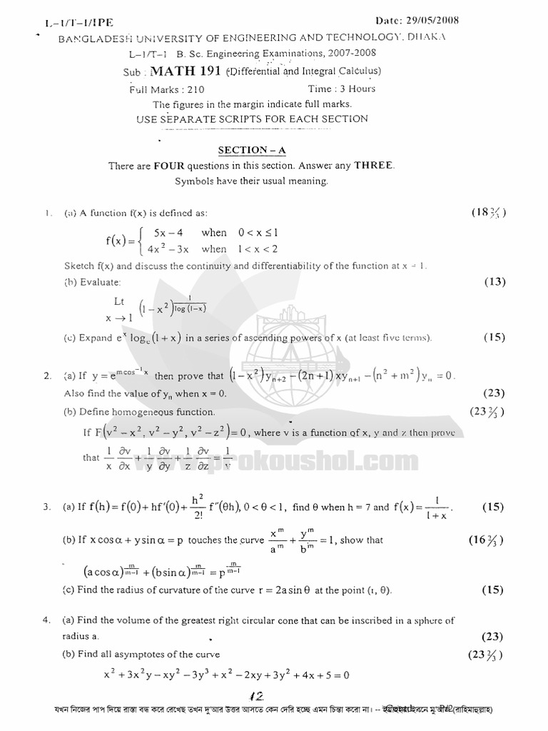 Math 191 - 2008 - 2022 | PDF