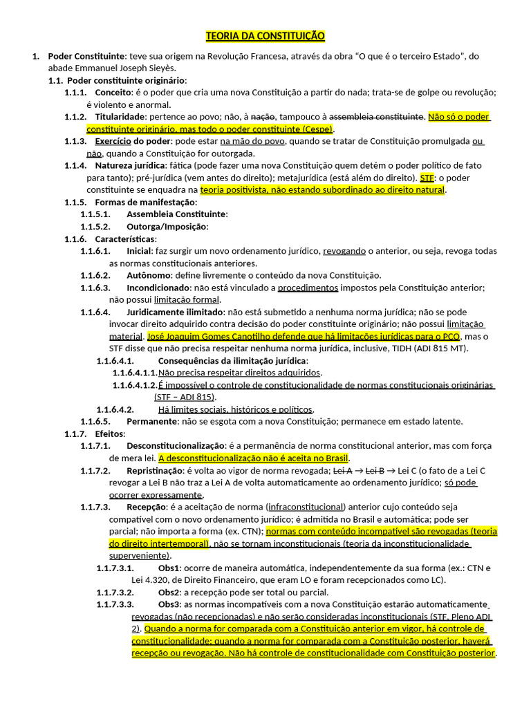 Poder Constituinte: Teoria e Classificações | PDF | Constituição ...