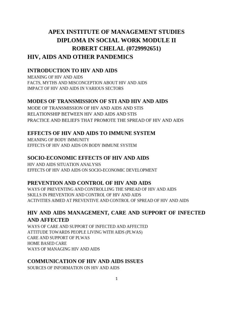 HIV/AIDS Impact and Management Guide | PDF | Sexually Transmitted ...