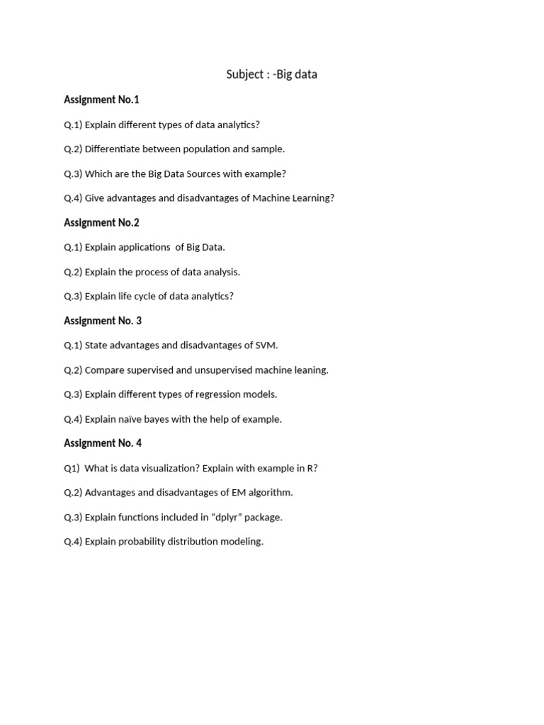 Big Data Analytics and Machine Learning Guide | PDF