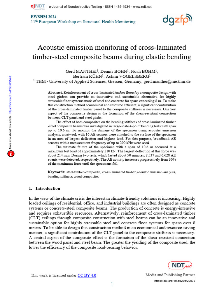 Acoustic Emission Monitoring | PDF | Beam (Structure) | Bending