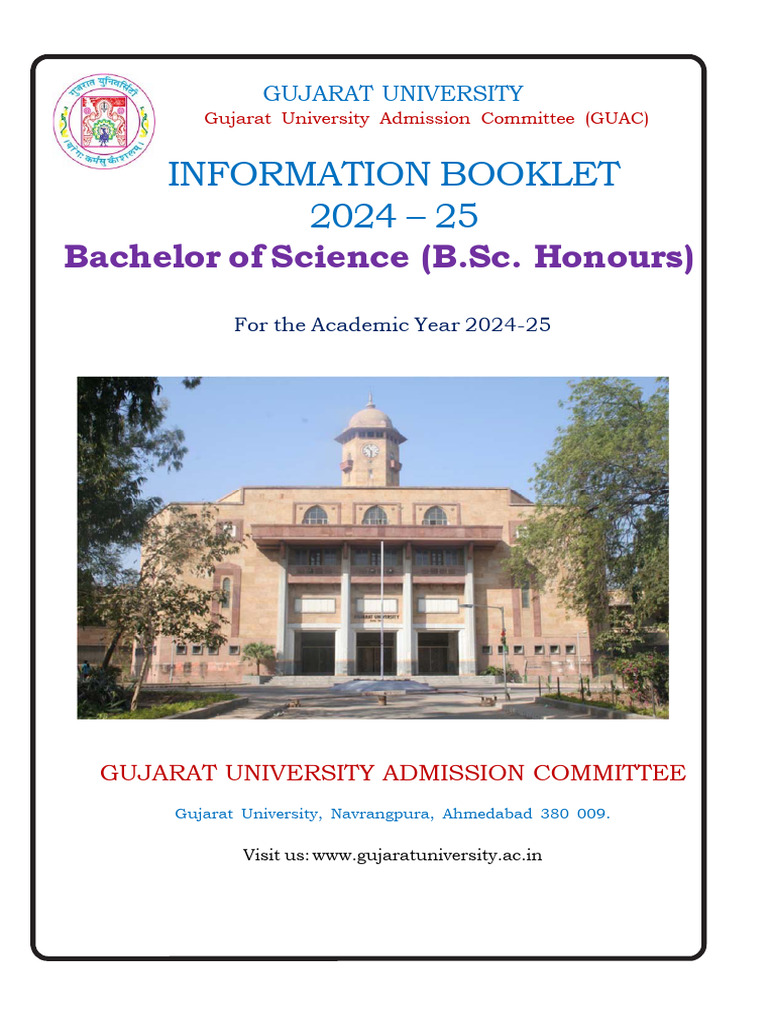 BSC Information Booklet-2024-25 | PDF | University And College Admission