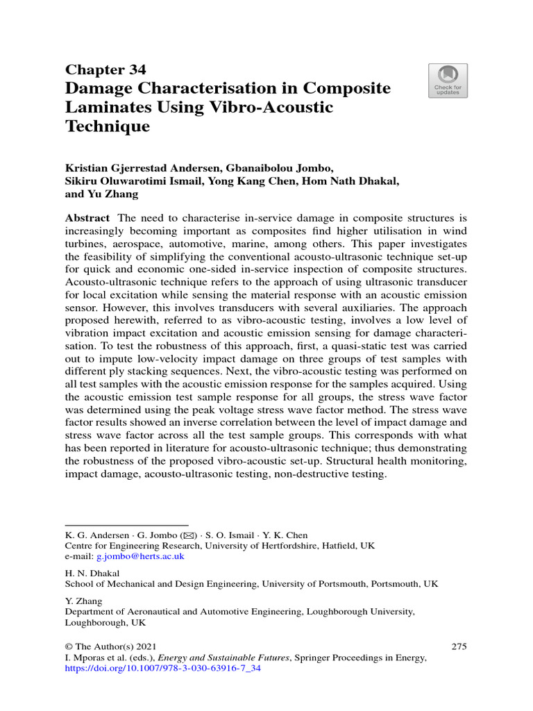 Damage Characterisation in | PDF | Composite Material | Nondestructive ...