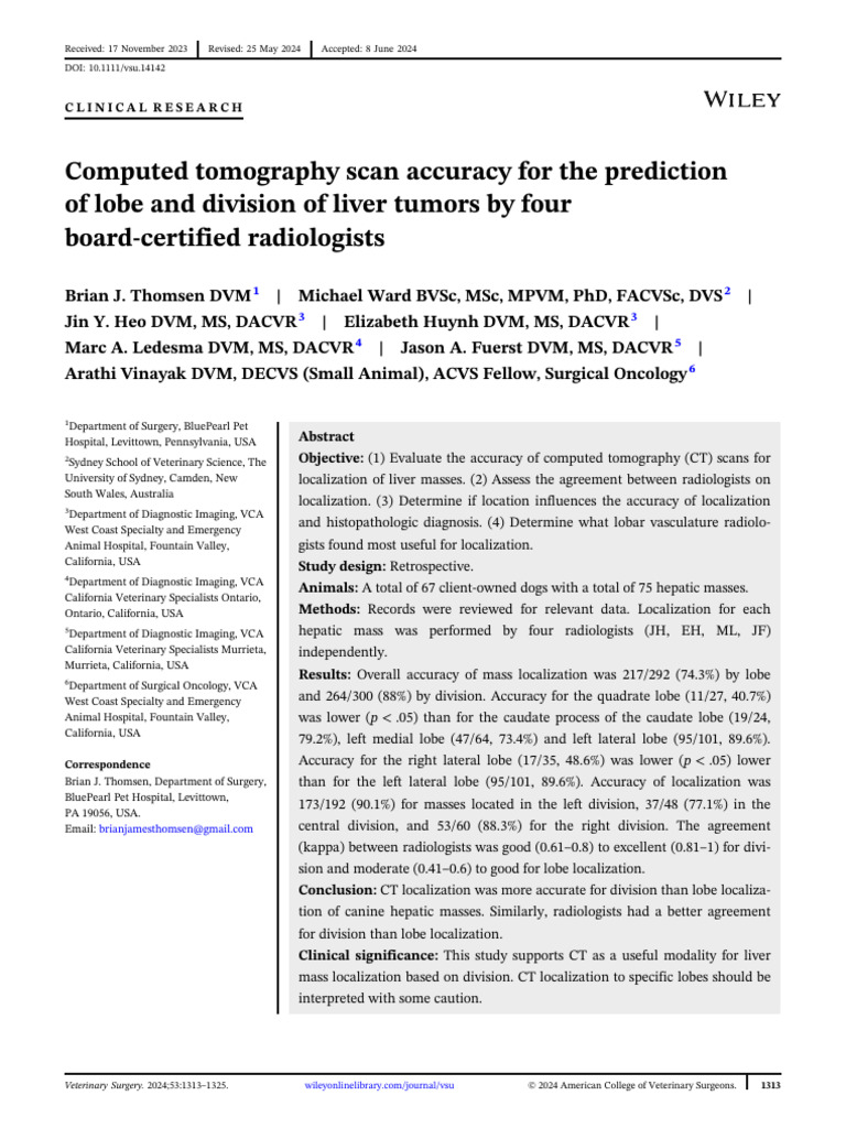 Computed Tomography Scan Accuracy For The Prediction of Lobe and ...