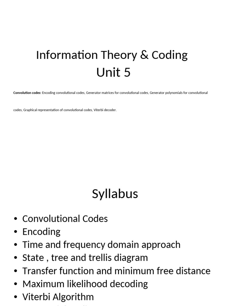 コンピュータ・IT Fundamentals of Convolutional Coding Basics of Convolutional Coding - LNTwww