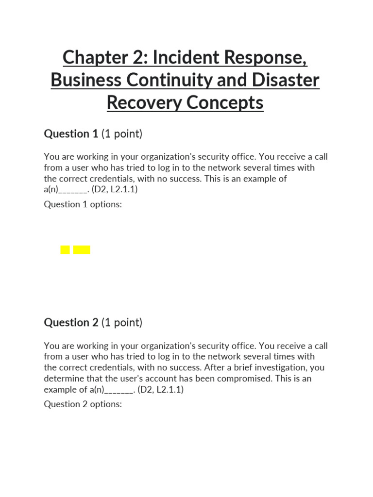 Incident Response and Security Concepts | PDF | Security | Computer ...