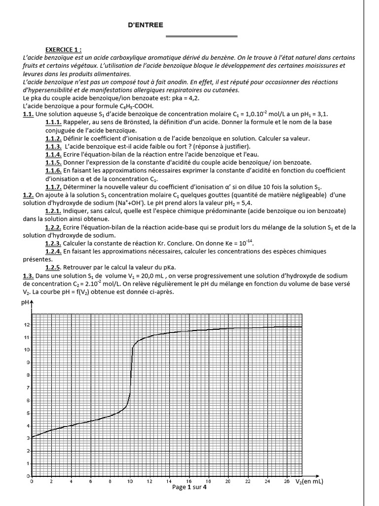 Chimie des acides et solutions tampons | PDF | Ph | Acide sulfurique