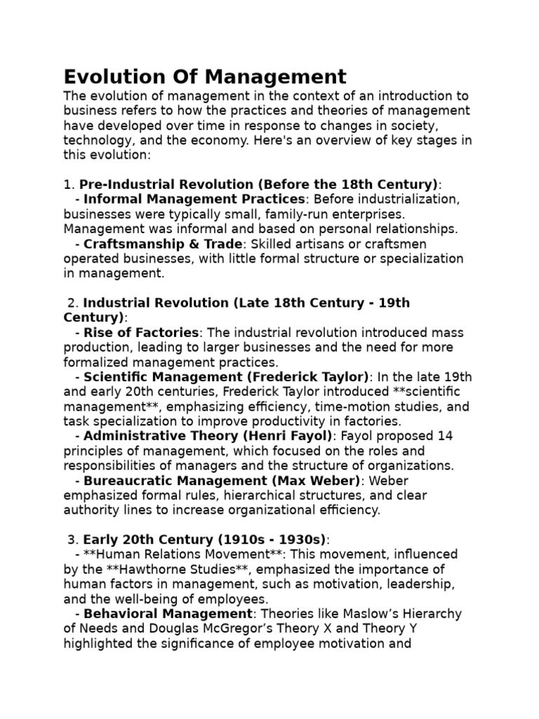 Evolution of Management Practices | PDF | Leadership | Corporate Social ...
