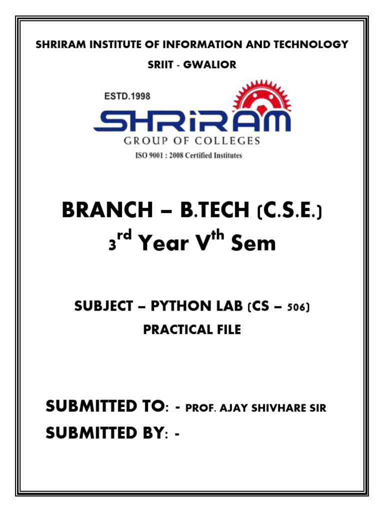 Python Lab Practical | PDF