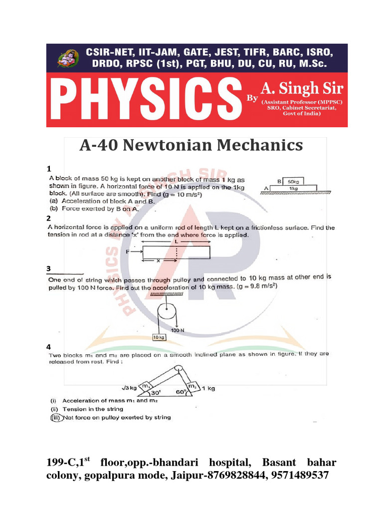A-40 Newtonian Mechanics | PDF