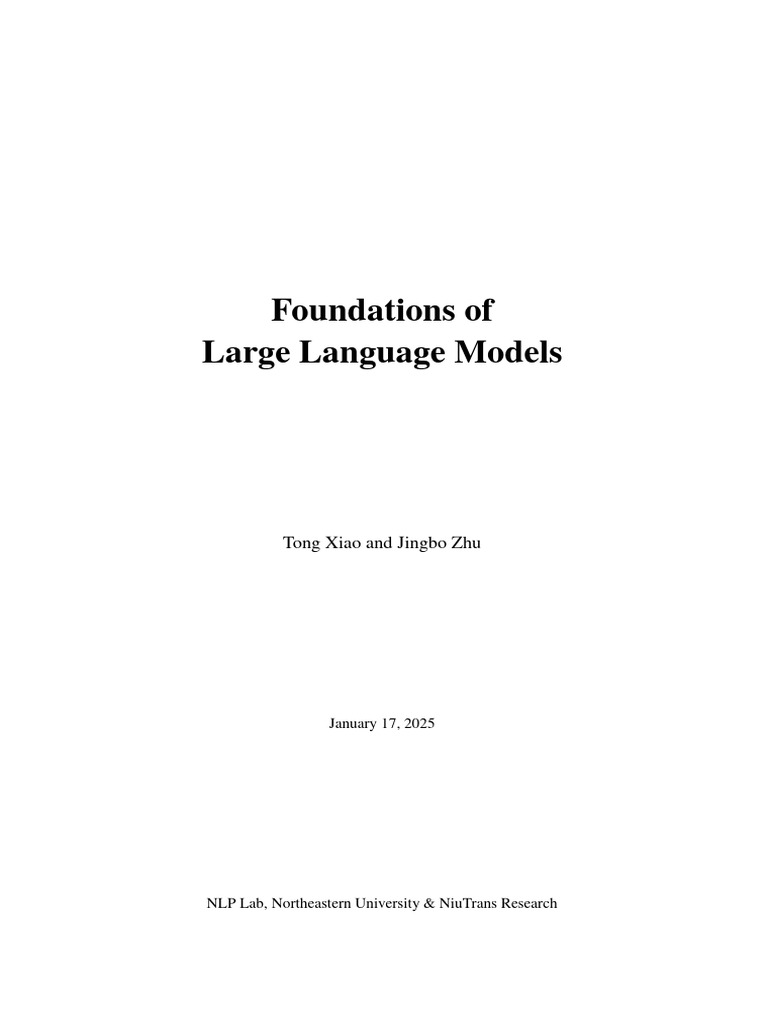 Foundations of Large Language Models 1738142777 | PDF | Deep Learning ...