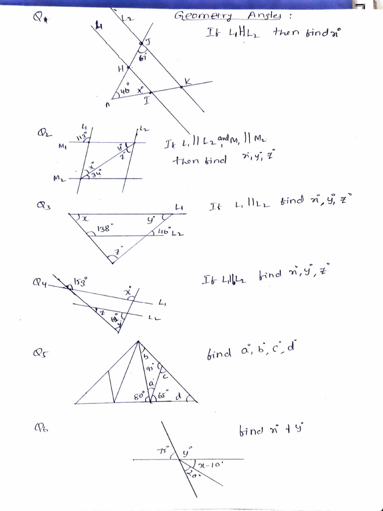 Geometry Angles and Bisectors | PDF