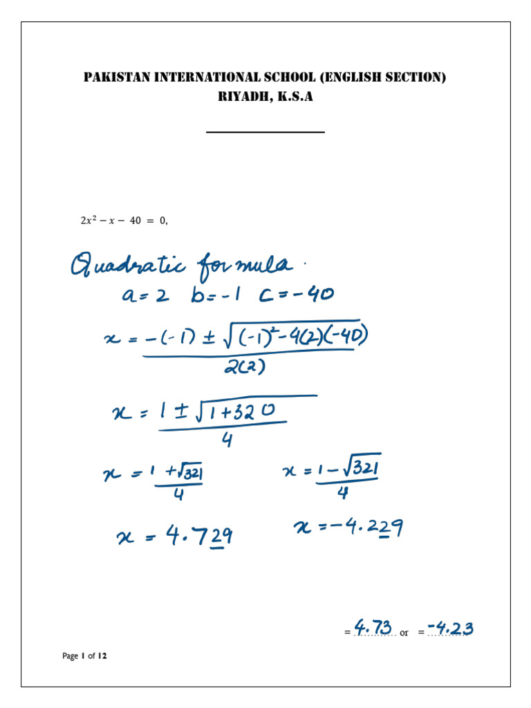 Grade 8 Math Revision Worksheet | PDF | Area | Mathematics