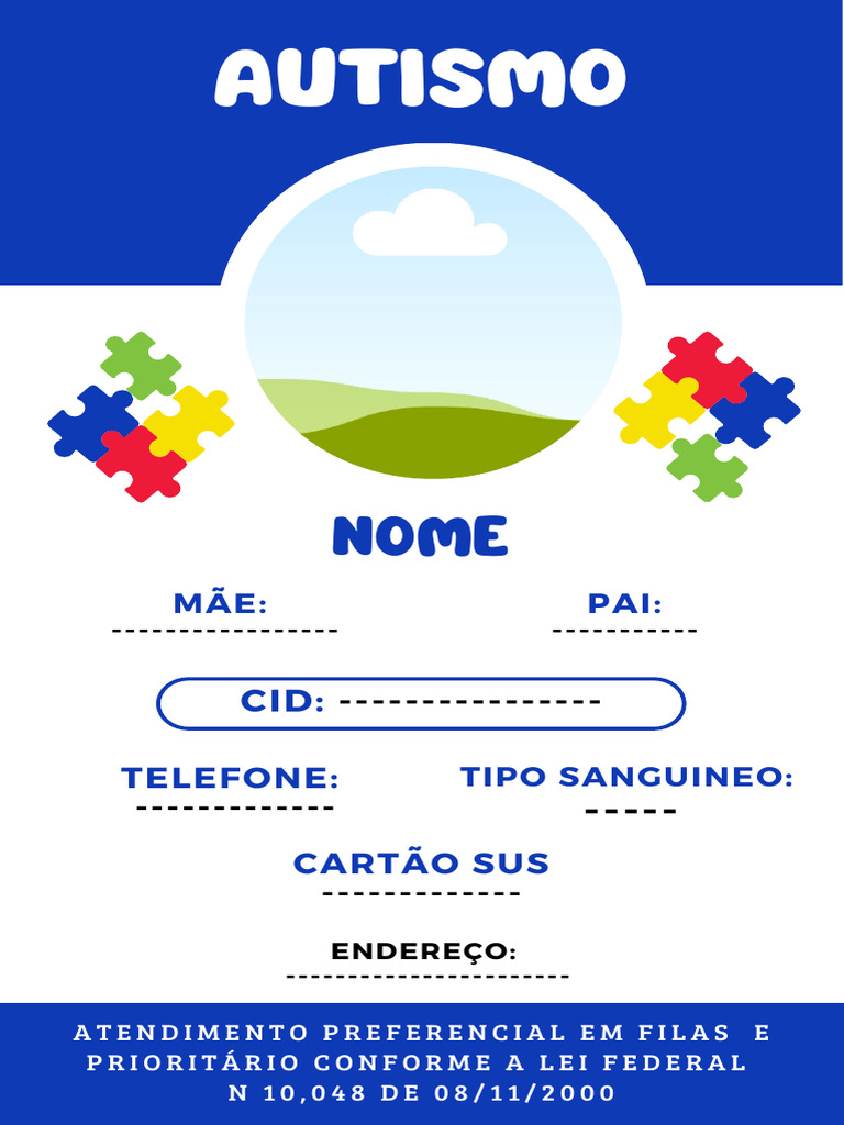 Crachás de Autismo para Imprimir | PDF