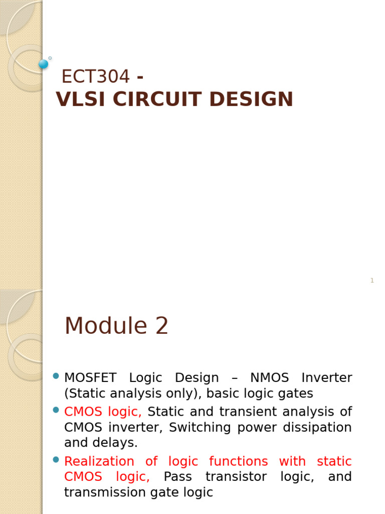 VLSI-mod2 2 | PDF | Cmos | Logic Gate