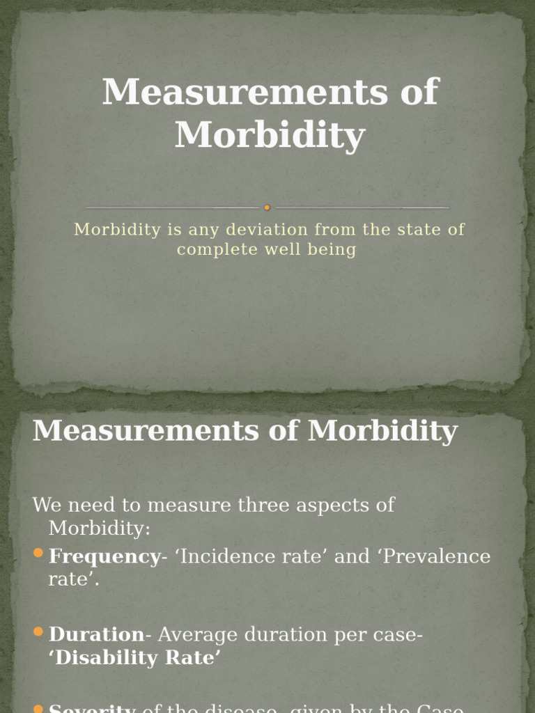 Understanding Morbidity Measurements | PDF | Prevalence | Incidence ...