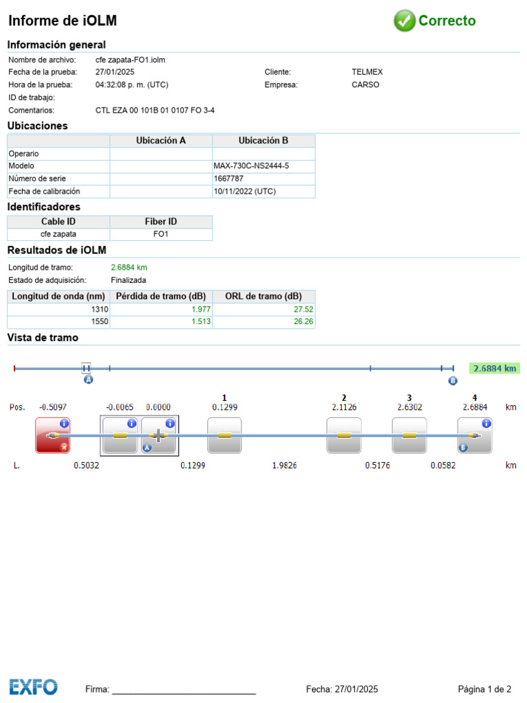 Informe de Prueba iOLM TELMEX 2025 | PDF | Ingenieria Eléctrica ...