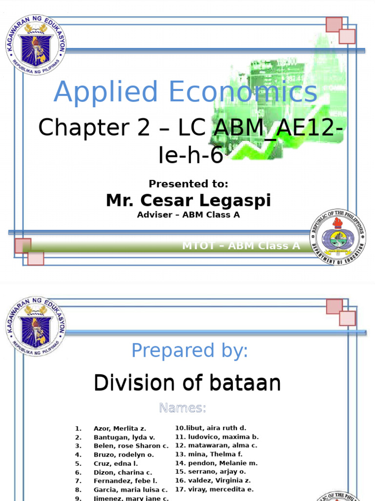 ABM Class A: Applied Economics Study | PDF