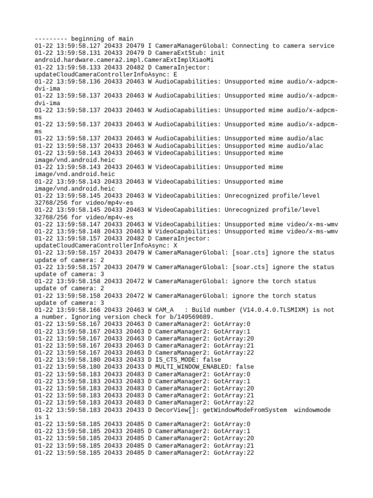 Camera and Audio Capabilities Log | PDF | Computer Engineering ...