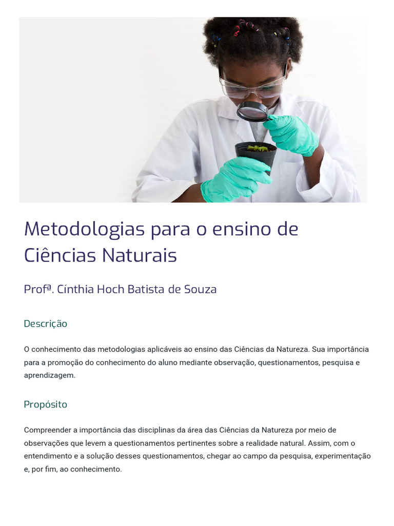 Metodologias no Ensino de Ciências Naturais | PDF | Science | Comunicação