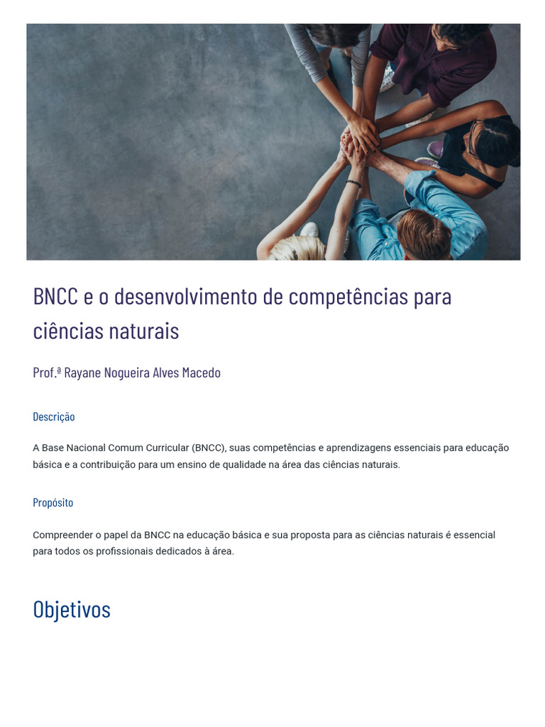 BNCC e Ensino de Ciências Naturais | PDF | Science | Pedagogia